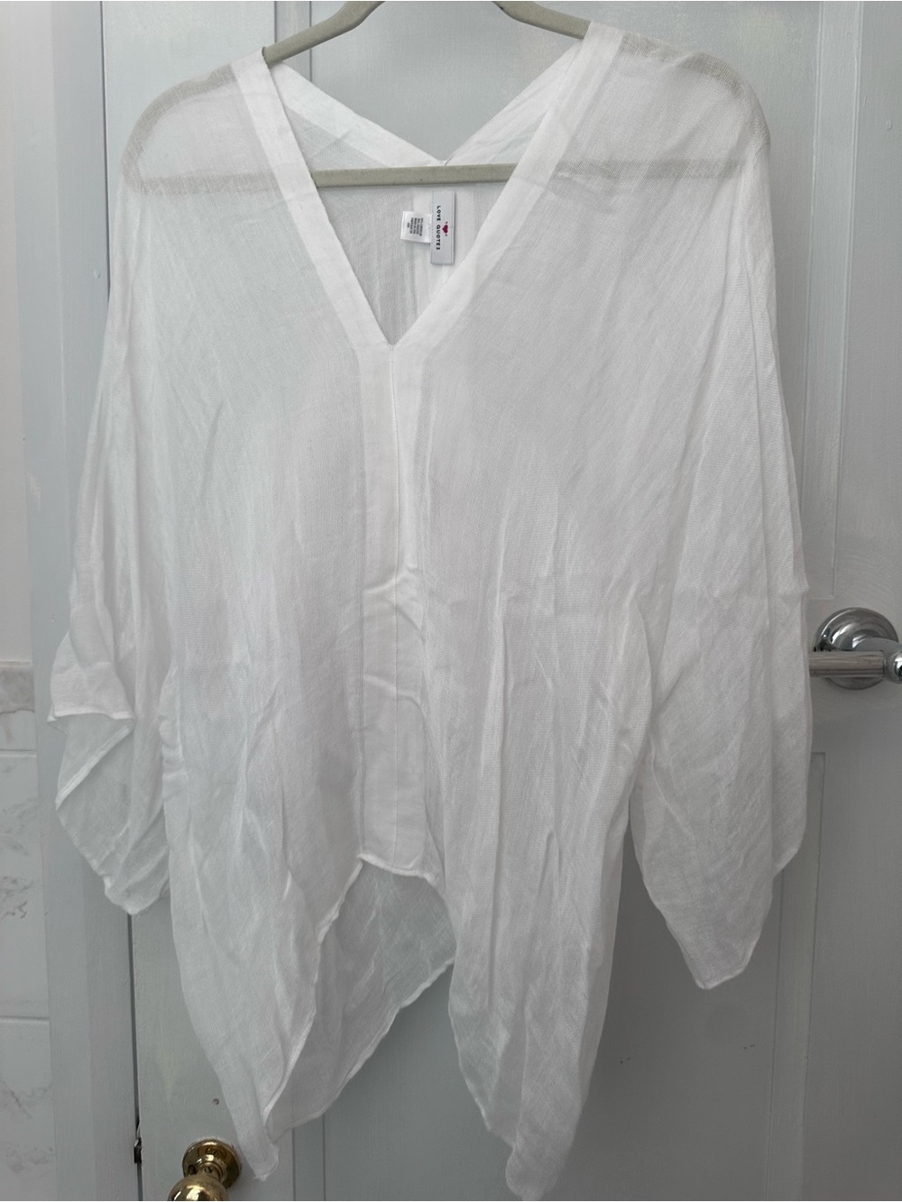 Women's White V-Neck Tunic Top — Lightweight Layering